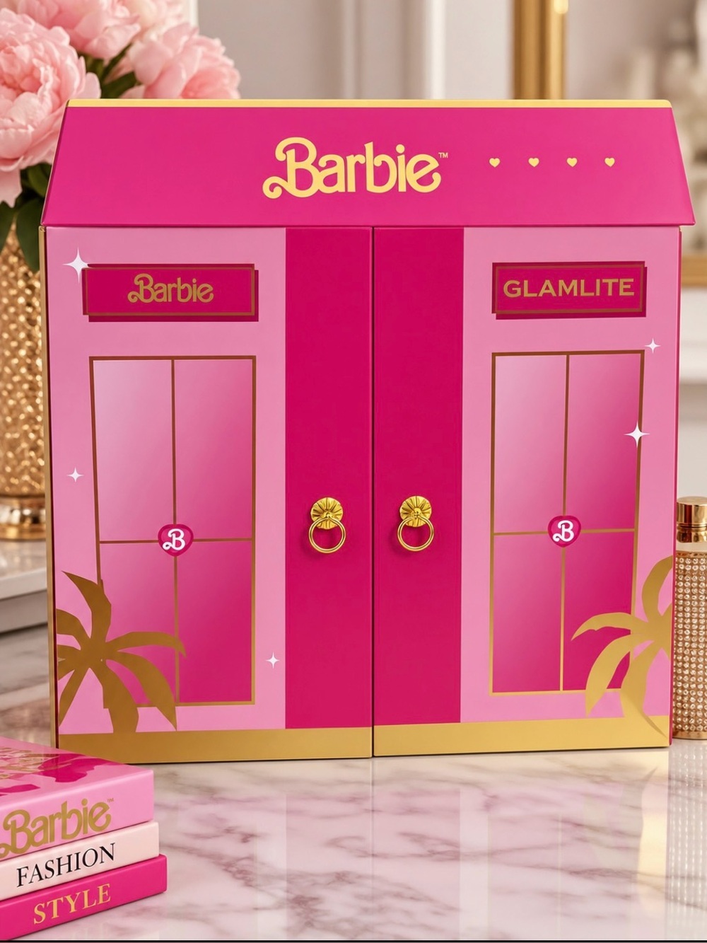 Barbie Pink and Gold double door makeup Cabinet presentation box